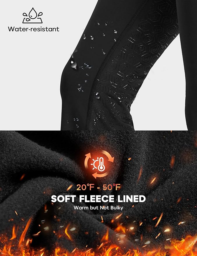 FitsT4 Sports Women's Fleece Lined Bootcut Horse Riding Pants Winter Full Seat Riding Tights with Pockets Equestrian Breeches