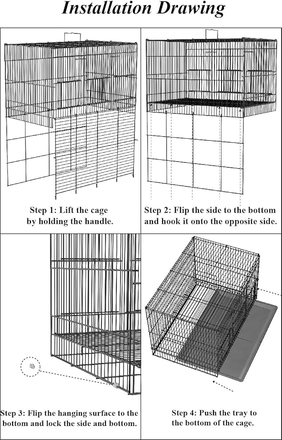 Pet Iron Bird Cage for Small Birds, Large Size 20 Inch for Parrots, Rutin Chicken, Hamster, Parakeet, Cockatiel, Lovebird, Parrotlet (2PCS)