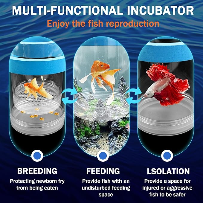 Large Floating Fish Breeding Box, Plastic Breeding Box for Fish Tank with Suction Cup, Clear Aquarium Divider Incubator, Adjustable Isolation Hatchery for Shrimp Guppy