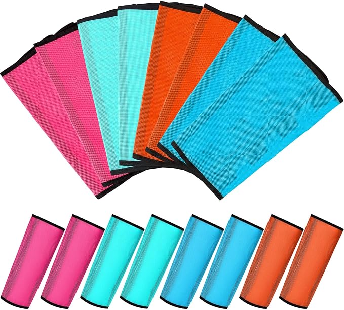 Sweetude Set of 16 Mesh Fly Boots for Horse Breathable Mesh Horse Boots Protective Leg Wraps for Preventing Flies and Mosquitoes Bites(Orange, Pink, Blue and Dutch Green,)