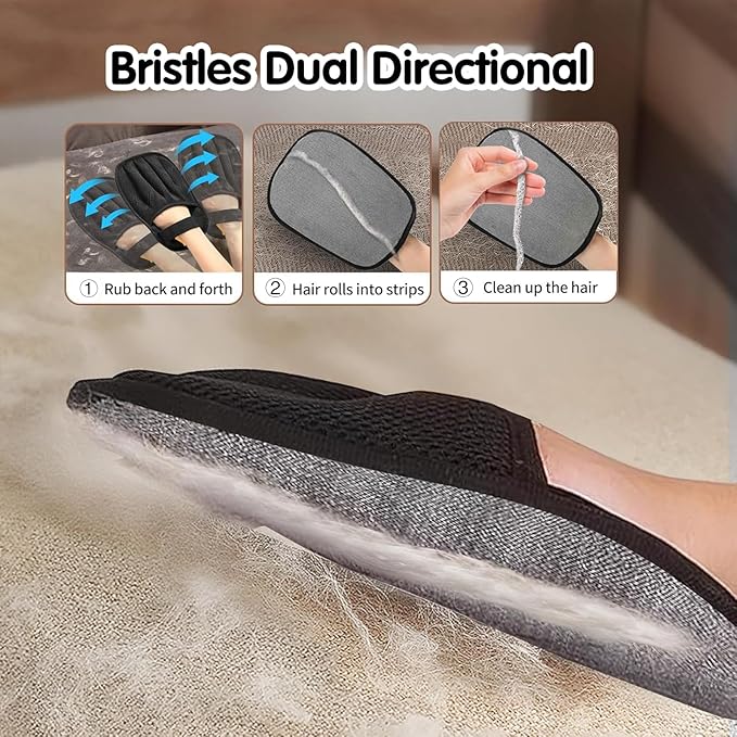 Pet Hair Glove Removal & Deshedding Comb for Cats and Dogs, Electrostatic Magic Brush for Furniture Laundry Car Seat Reusable Pet Hair Remover Tool Cleaning Supplies(Gloves + Comb)