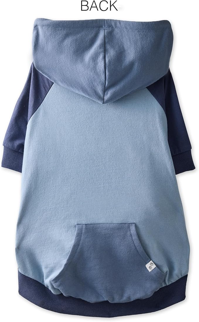 Rocky – The Orginal Lightweight Hooded TEE 100% Organic Cotton Dog Hoodie Pet Coat Sweater for Small, Medium, Large Dogs, Navy Color Block, Small