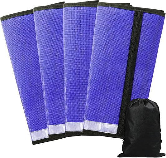 Fly Boots for Horses Set of 4 Leg Wraps Protection, Mesh Horse Fly Leggings Breathable Tendon Boots for Reduces Stomping & Leg Fatigue Dark Blue Large