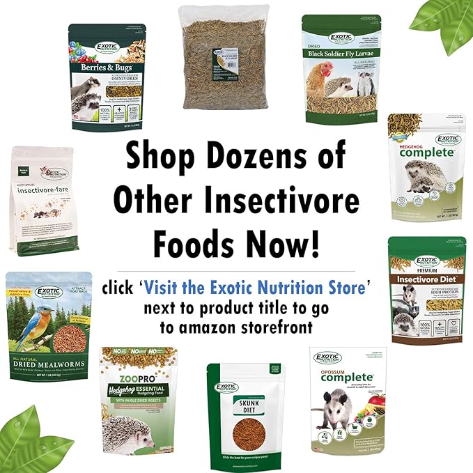 Premium Insectivore Diet (8 lb.) - Healthy Nutritious Chicken Based High Protein Pellet Diet - for Sugar Gliders, Hedgehogs, Opossums, Skunks & Other Insectivores