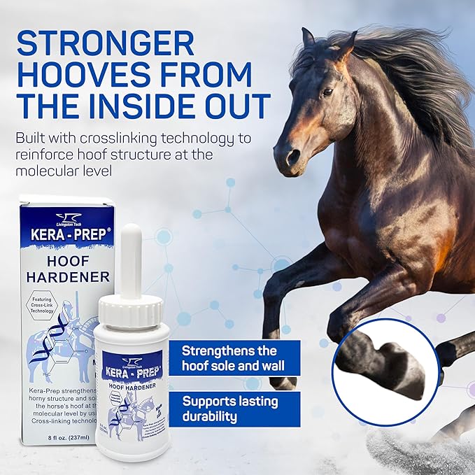 Kera Prep Hoof Hardener for Horses – Targeted Horse Hoof Care to Reinforce Hoof Structure at the Molecular Level – Repels Moisture, Restores Elasticity & Preps for Sealant – Ideal for Wet Conditions