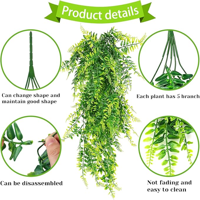 Bearded Dragon Tank Accessories, Terrarium Hanging Plant Vines Artificial Leaves Reptile Hide, Bridge Jungle Climber Reptile Vines for Snakes Bearded Dragon Chameleon Gecko Lizard