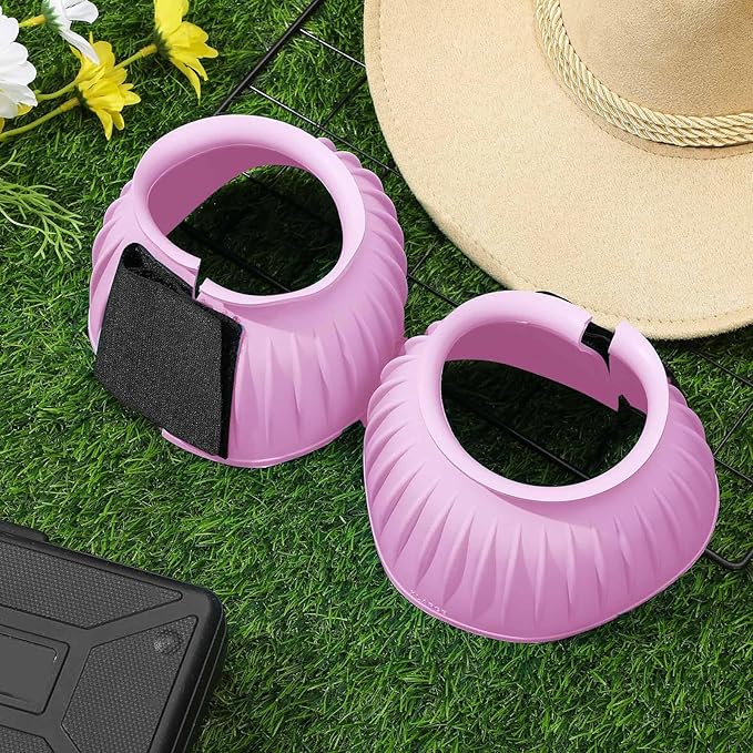 Abbylike Bell Boots for Horses 1 Pair/2 Pair Available, Protect Against Hoof Impact Trauma, Rubber Bell Boots Horse Care for Turnout, No Rub Design Wrap Hook and Loop