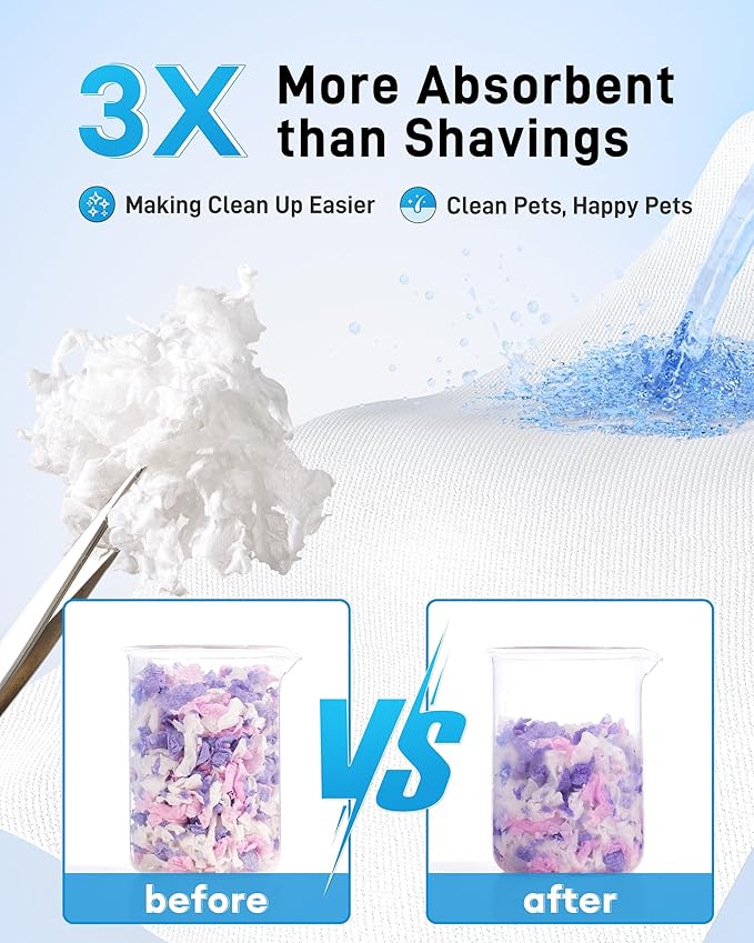 BUCATSTATE Hamster Bedding 70L, 99% Dust-Free Guinea Pig Paper Bedding Odor Control Paper Bedding, Cozy Small Animal Bedding for Rabbit Rat Syrian Dwarf Hamsters Gerbils (Lavender)