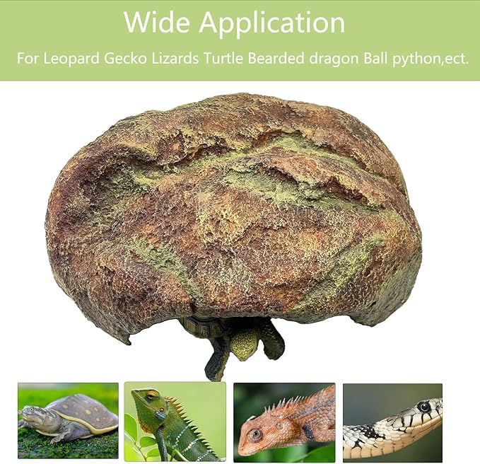 Extra Large Reptile Hide Resin Snake Hides for Ball Pythons, Lizard, Leopard Gecko, Bearded Dragon - Reddish Brown