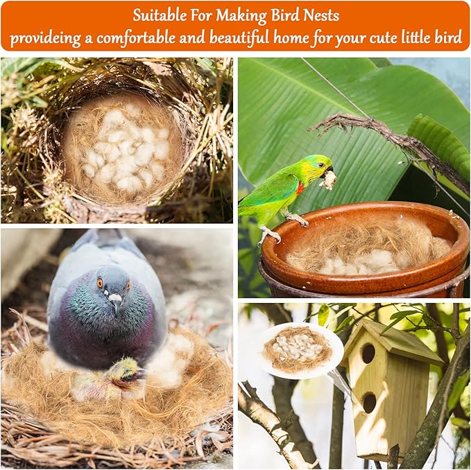 Sukh Bird Nesting Material - Bird Nests Bedding Hummingbird Nesting Material Mixing Canary Nesting Material Finch Nesting Material Parakeet Nesting Materials for Cage,Gardens,Tree Trunks (3)