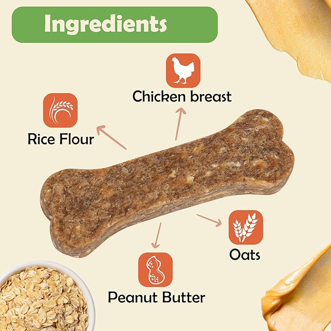MON2SUN Dog Treats 2 Inch Chicken & Oat Treats with Peanut Butter, Crunchy Biscuits for Small Dogs, Training Rewards, 21.16 oz (70 Count)