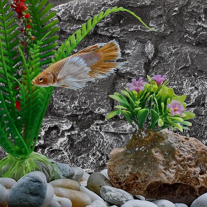 Rock Terrarium Background 3D Reptile Habitat Backgrounds, Decorative Backdrop for Tanks Bearded Dragons Lizard Gecko Spider Chameleon Turtle Fish