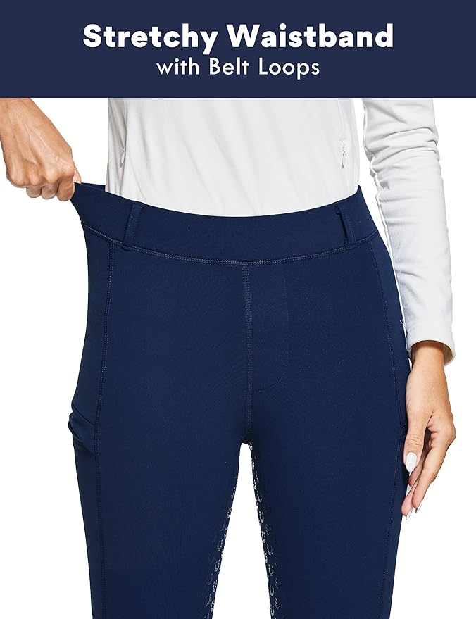 FitsT4 Sports Women's Winter Horse Riding Pants with Zipper Pockets Full Seat Riding Tights Fleece Lined Equestrian Breeches