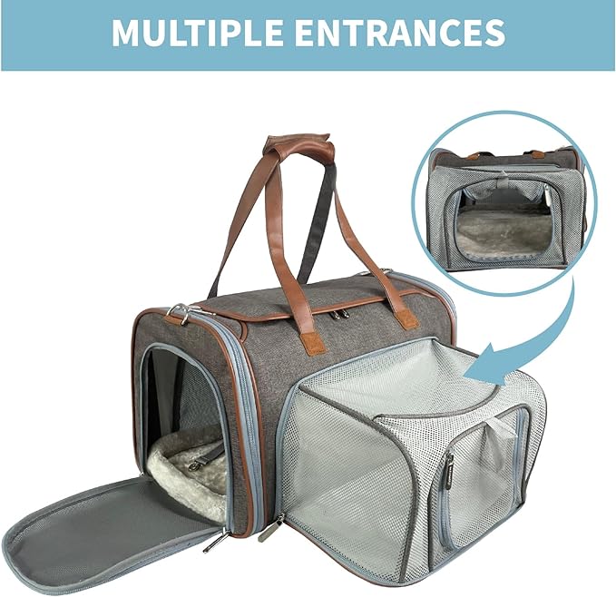 Mr. Peanut's Gold Series Big Apple XL Size Airline Compliant Expandable Pet Carrier V3.0 (Deja Blue)
