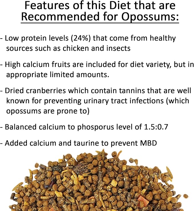 Opossum Complete 4 LB | Nutritional Healthy Pellet Diet | Food for Short-Tailed & Virginia Opossums