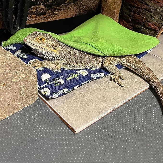 Bearded Dragon Tank Accessories, Reptile Bedding Hammock Soft Fabric Warm Sleeping Pillow with Cover Substrate for Bearded Dragon Leopard Gecko Lizard