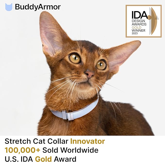 Safety Cat Collar Pro, Lightweight Elastic Release Non Breakaway Cat Collar Adjustable with Snap Fastener for Kitten All Small Large Cats, US IDA Gold Award (Alpine Green, S 5.9-11.8")