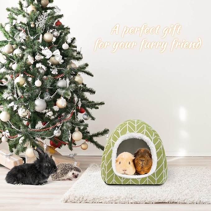 2 Pack Guinea Pig Hideout Bed Dwarf Rabbit House Cave Accessories Cozy Hide-Out for Little Bunny Hedgehog Ferret Chinchilla&Other Small Animals