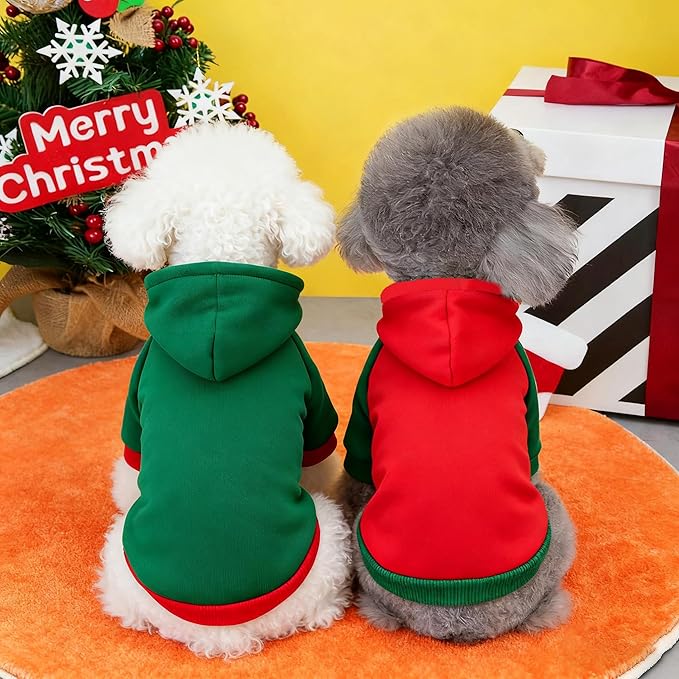 Custom Dog Hoodie, Personalized Sweatshirt with Photo Text Name Logo, Customized Hooded Sweater for Small Medium Large Dogs & Cats (Green + Red Border, Small)