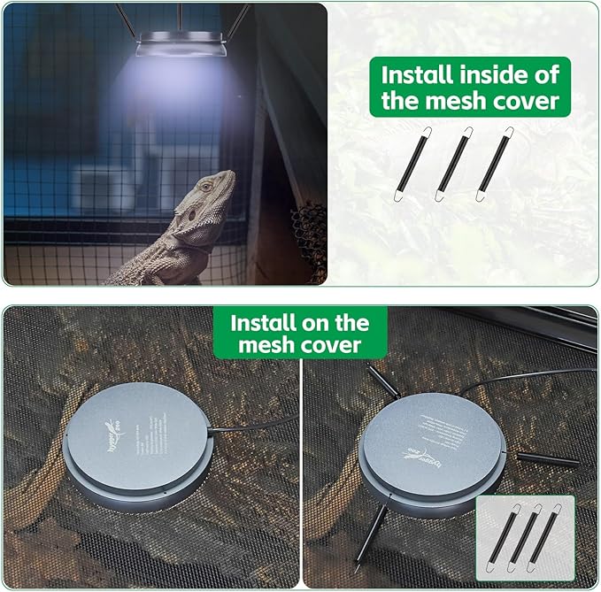 UVB Light for Reptiles with Dimming UVA UVB Reptile Light Fixture with Timer LED UVB Bulb for Bearded Dragon Gecko Turtle Chameleon Lizard Snake Adjustable Brightness Reptile Tank Accessories 6W Grey