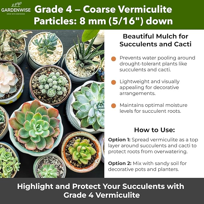 Organic Coarse Vermiculite for Indoor Gardening Plants and Mushrooms – Enhances Soil Aeration, Seed Germination, Rooting Cuttings – Small Packages and Bulk (Vermiculite Grade 4 – Coarse, 15 quarts)