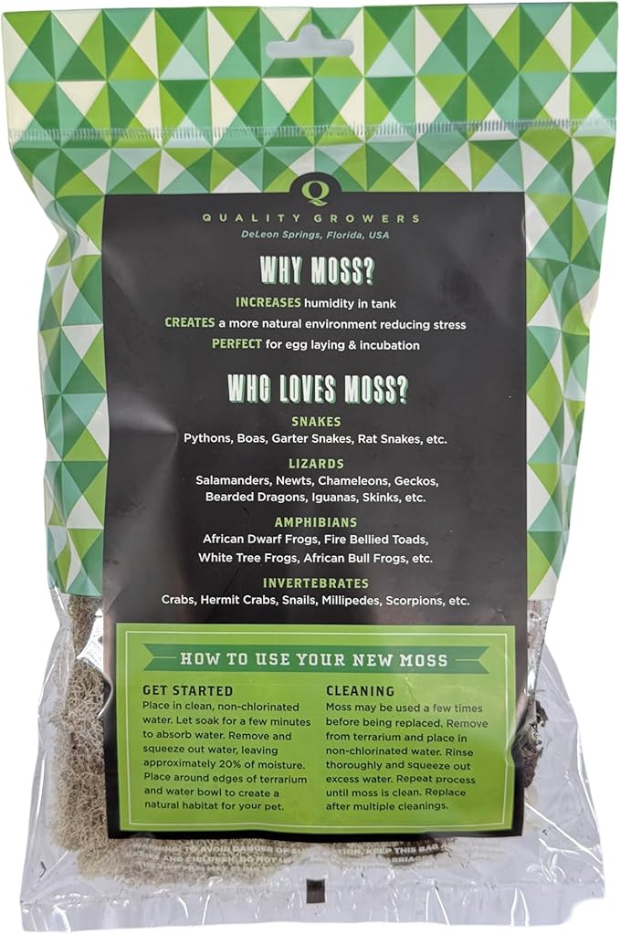 The Habitat Life - Natural Variety Pack - Mix of Reindeer, Mood, Sheet & Spanish Moss - for All Terrariums - Humidity Control - Breathable Bedding - Dye-Free & Safe - Small - 1 Pack