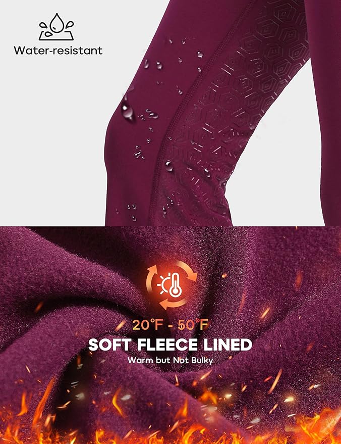 FitsT4 Sports Women's Fleece Lined Bootcut Horse Riding Pants Winter Full Seat Riding Tights with Pockets Equestrian Breeches