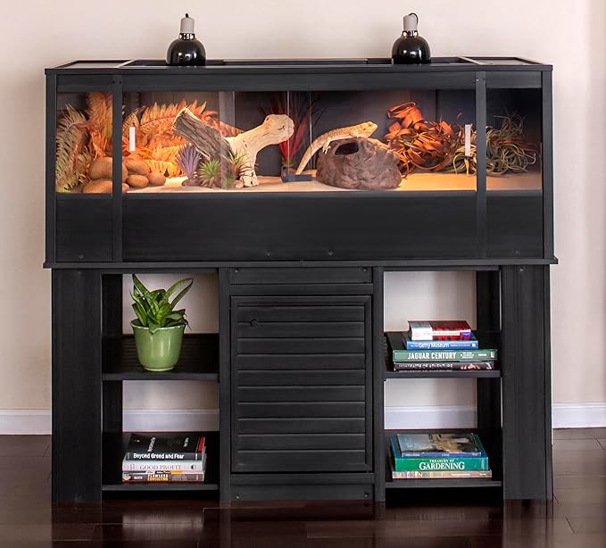 New Age Pet ECOFLEX X-Large Reptile Enclosure with Matching Cabinet Stand Set in Black