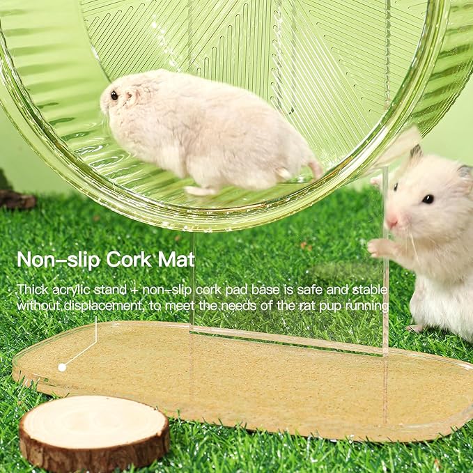 Super-Silent Hamster Exercise Wheel: Silent Spin Toys Hamster Running Wheels with Height Adjustable Stand for Hamsters Gerbils Mice Or Other Small Animals -6.5inch Blue