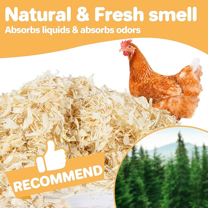 31OZ Sukh Chicken coop Bedding - Aspen shavings Animal Bedding as Chicken Supplies for Chicken House Bedding winterizing Nesting for Small pet Guinea Pig Rabbit Chinchilla Bird Gerbil Odor Control