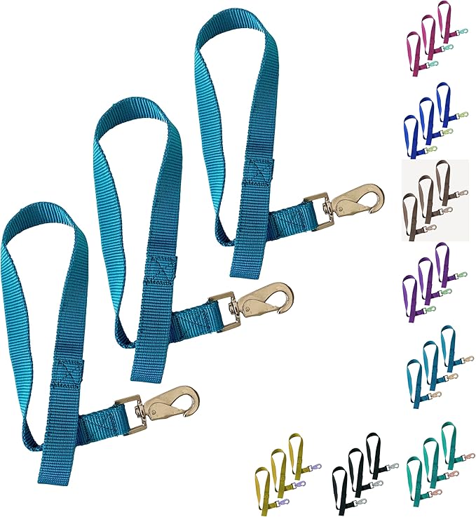 Majestic Ally Pack of 3 Horse Bucket Strap Hangers – Practical and Easy Design for Indoor or Outdoor Use -Set of 3,-1"x22"