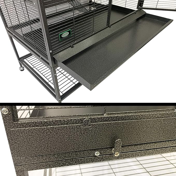 Durable All-Metal Mansion Cage for Chinchillas, Rats, Ferrets, Degus (2-Level)