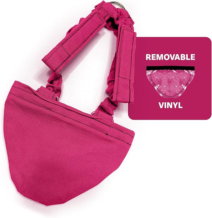Hen Holster Bikini Diaper, Bird Diaper & Harness for Hens, Roosters, Ducks, Geese - with Removable Vinyl Liner, Adjustable Fit for Outdoor Adventures & Indoor Use - Easy to wear - S/M, Pink