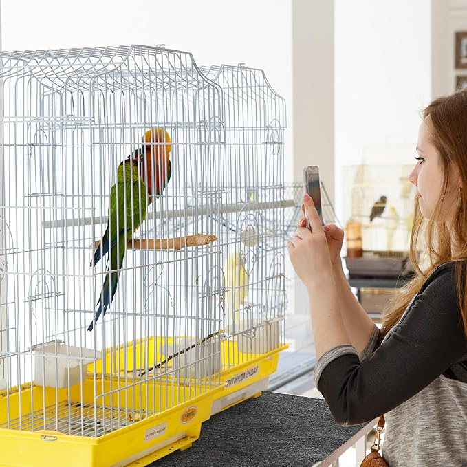 Nuanchu Large Bird Cage Mat, 48 x 36 Inch Under Pet Cage Mat, Absorbent/Waterproof Felt Pad for Bird Cages, Reptile Aquariums, Dog Kennels, with Non-Slip Backing for Hard Floors and Surfaces