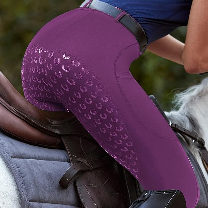 FitsT4 Sports Women's Full Seat Riding Tights Active Silicon Grip Horse Riding Tights Equestrian Breeches