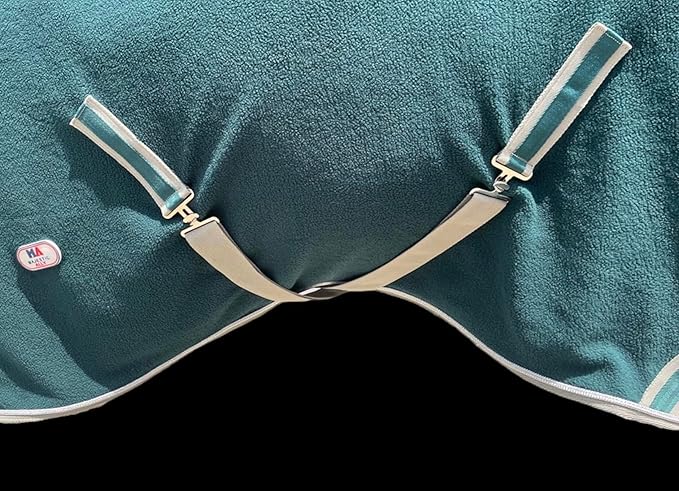 Majestic Ally Anti Pill Fleece Horse Blanket/Sheet with Silver Braided Rope (Hunter Green, 82)