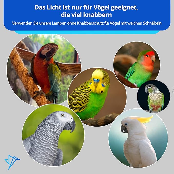 HappyBird Lighting Bird Cage Light with Chew Guard - Full Spectrum LED Pet Light - Simulates Natural Environment - Safe for Hookbill Birds – Easy to Install - (24" Long)
