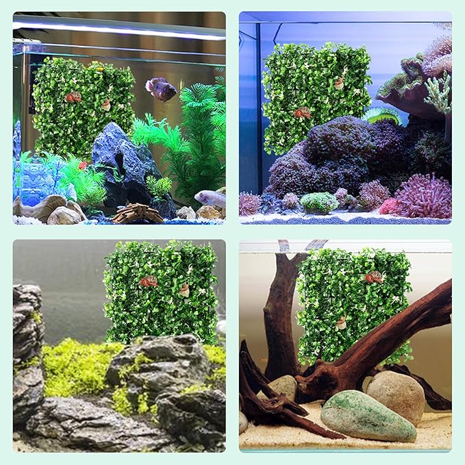 Hermit Crab Climbing Wall Toys, 2 Pcs 10×10" Faux Grass Mat Climbing Wall for Reptile Tank, Gecko and Lizard Habitat Decor