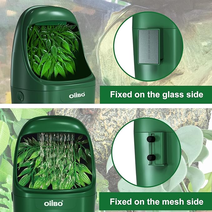 OIIBO Reptile Water Fountain Chameleon Water Dripper, Reptile Water Dispenser with 800ml Large Capacity, Terrarium Waterfall Drinking Fountain for Bearded Dragon Gecko Lizard