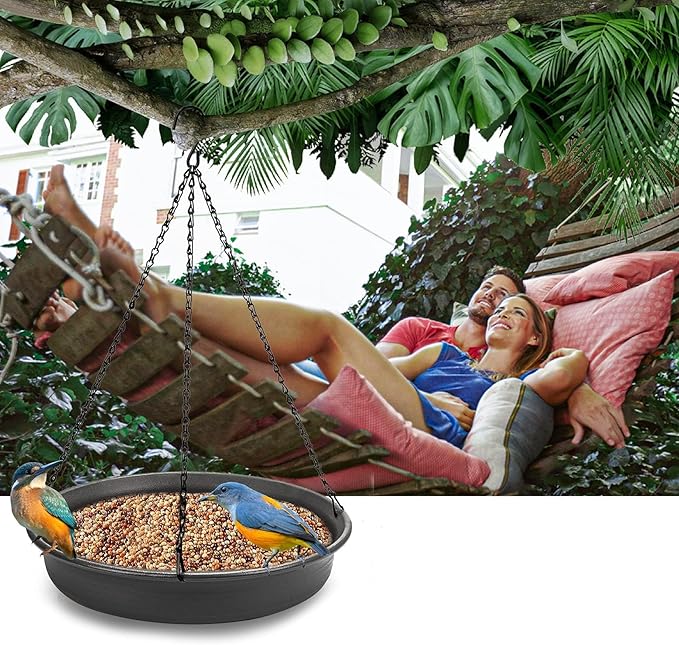 Hanging Bird Bath Hanging Bird-Feeder - CARGEN Garden BirdBath Tray Wildlife Feeder Plate Water Bowl or Water Bowl for Outdoors Garden Patio Decoration