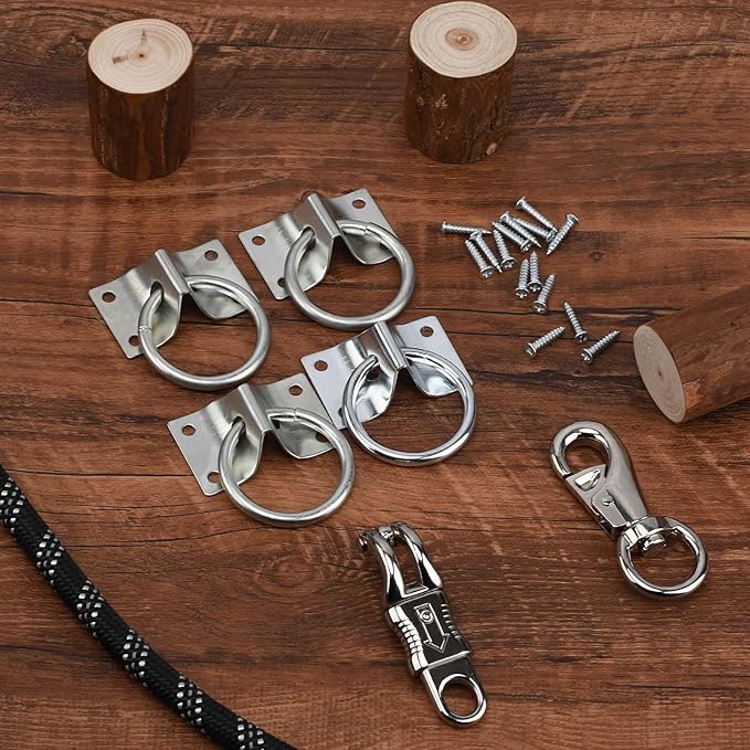 4PCS Cross Tie Ring for Horse,Block Tie Ring Hitching Ring with Screws for Horse Stall Stable