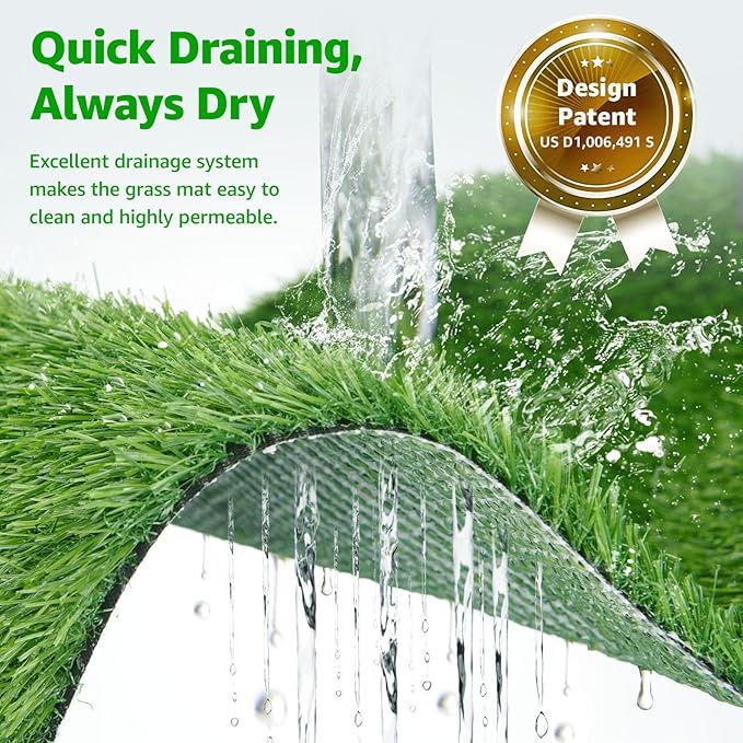Dog Grass Pet Loo Indoor/Outdoor Portable Potty, Dog Litter Box, Artificial Grass Patch Bathroom Mat and Washable Pee Pad for Puppy Training, Full System with Trays (Pet Training Tray, 20"x30")