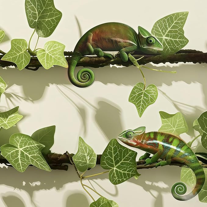 Reptile Climbing Branch Flexible Bend-A-Branch Jungle Vines Terrarium Plant Decoration with Suction Cup for Crested Gecko Chameleon Gecko Snake Tree Frog 2PCS