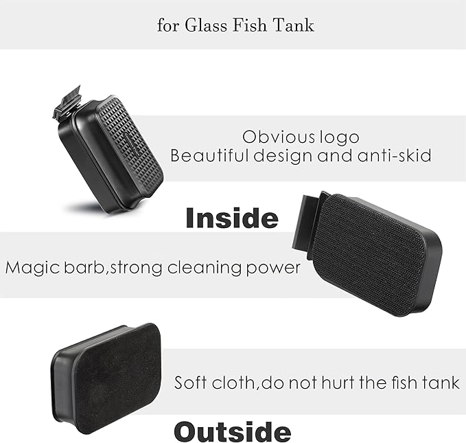 Carefree Fish Aquarium Super Strong Magnetic Cleaner for Glass Fish Tank Magnet Brush with Algae Scrapers Floating
