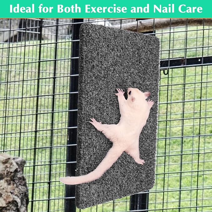 Sugar Glider Toys, 3 Pcs Self-Adhesive Sugar Glider Climbing Mats Sugar Glider Cage Accessories for Sharpening Claws Small Pets Scratching Pads Enrichment Toys for Wall & Furniture Protectors