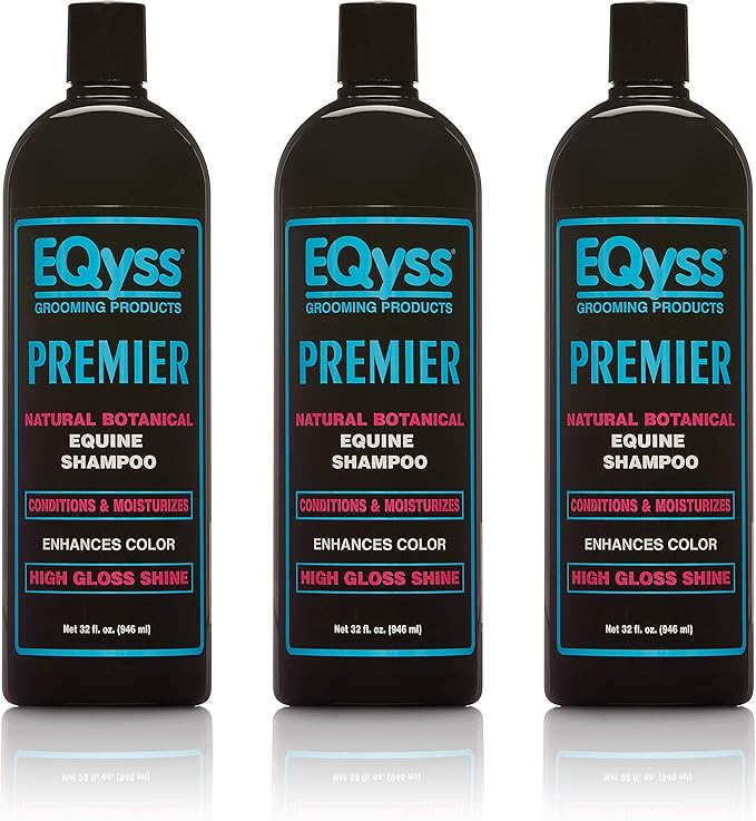 Eqyss (3 Pack) Premier Equine Horse Shampoo - Conditions and Moisturizes Coat. Enhances Color and Shine. 32 oz.