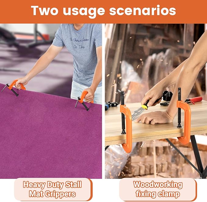 Stall Mat Gripper - Heavy Duty Stall Mat Grippers,2 Mat Movers Tool for Horse Stalls, Gym, Barn, and Trailer, Makes Moving Rubber Mats Easier, Saves Your Back and Hands
