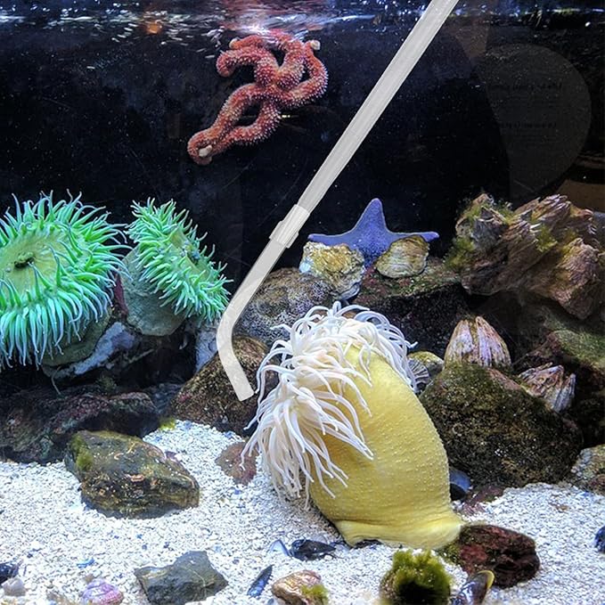 KABASI Waste Clean Tool Coral Fish Feeder, 50ml Manual Acrylic Pipette Suction Dropper with 2PCS Extension Pipes for Fish Tank Cleaning, Water Changer Waste Remover for Aquarium