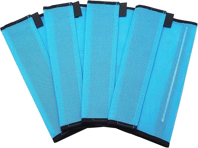 4 Pack Mesh Fly Boots for Horse - Blue - All Seasons - Solid - Drawstring Closure - Breathable - Protects from Flies - Set of 4