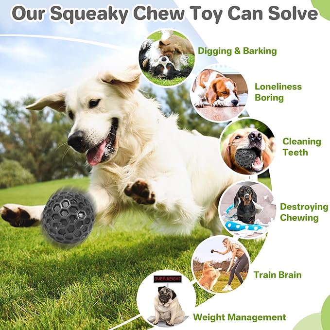 Interactive Squeaky Dog Balls Puppy Toys, Dog Toys for Small Dogs, Puppy Chew Toys for Teething and Relax, Dogs Chew Toy Balls Small Toys for Small Breed